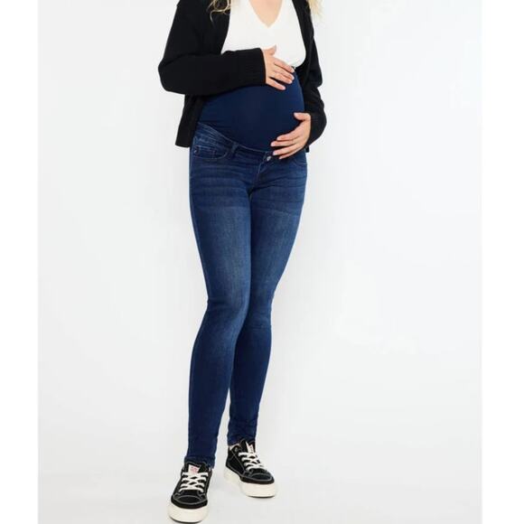 Kancan Maternity Aviva Skinny Jeans Over The Belly Women size 29 Dark Blue Wash - Picture 10 of 10